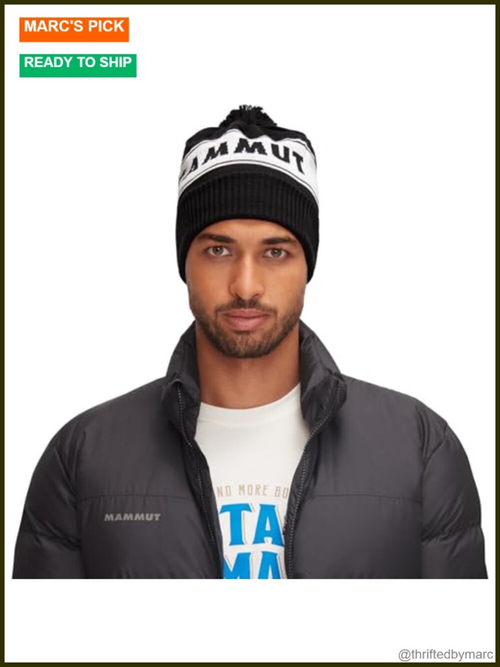 Wool Acrylic Beanie Retro Logo Winter Hat Ski Hike Climb